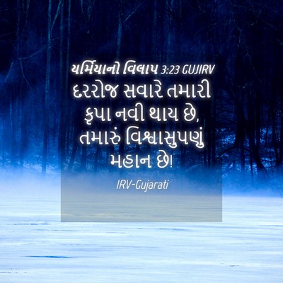 Picture 04 - યર્મિયાનો વિલાપ 3:23 GUJIRV - દરરોજ સવારે તમારી - Bible Verse Picture
