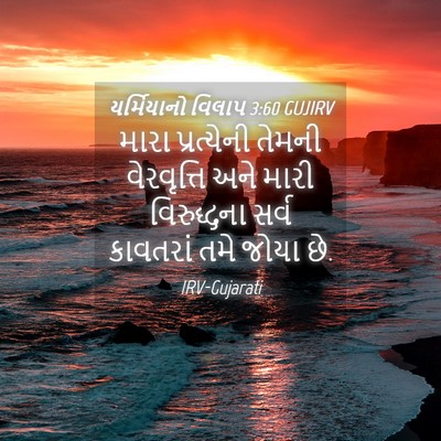 Picture 04 - યર્મિયાનો વિલાપ 3:60 GUJIRV - મારા પ્રત્યેની - Bible Verse Picture