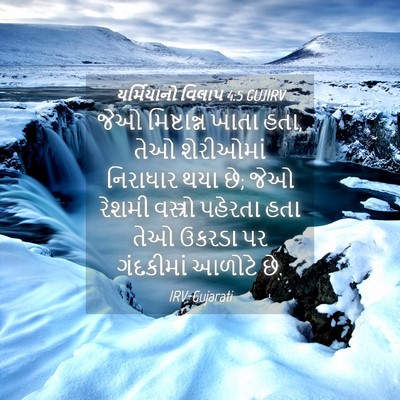 Picture 04 - યર્મિયાનો વિલાપ 4:5 GUJIRV - જેઓ મિષ્ટાન્ન - Bible Verse Picture