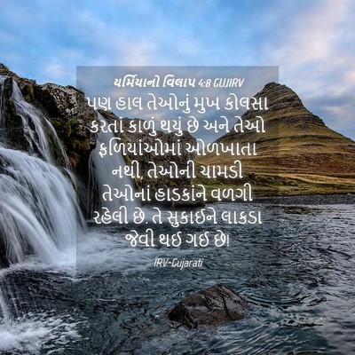 Picture 04 - યર્મિયાનો વિલાપ 4:8 GUJIRV - પણ હાલ તેઓનું મુખ - Bible Verse Picture