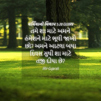 Picture 04 - યર્મિયાનો વિલાપ 5:20 GUJIRV - તમે શા માટે અમને - Bible Verse Picture