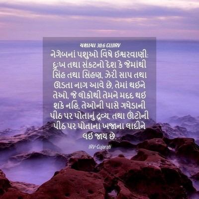 Picture 04 - યશાયા 30:6 GUJIRV - નેગેબનાં પશુઓ - Bible Verse Picture