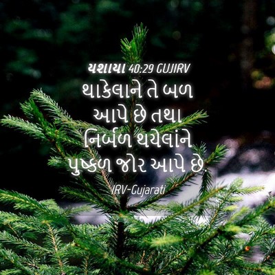 Picture 04 - યશાયા 40:29 GUJIRV - થાકેલાને તે બળ આપે - Bible Verse Picture