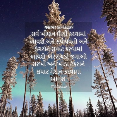 Picture 04 - યશાયા 40:4 GUJIRV - સર્વ ખીણને ઊંચી - Bible Verse Picture
