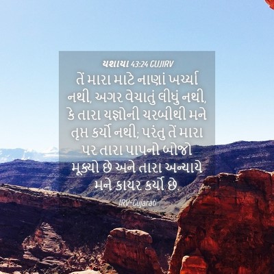 Picture 04 - યશાયા 43:24 GUJIRV - તેં મારા માટે - Bible Verse Picture