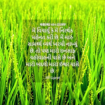 Picture 04 - યશાયા 49:4 GUJIRV - મેં વિચાર્યું કે - Bible Verse Picture