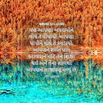 Picture 04 - યશાયા 53:5 GUJIRV - પણ આપણા અપરાધોને - Bible Verse Picture