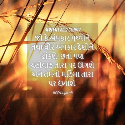 Picture 04 - યશાયા 60:2 GUJIRV - જો કે અંધકાર - Bible Verse Picture