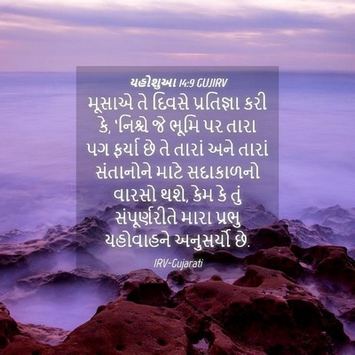 Picture 04 - યહોશુઆ 14:9 GUJIRV - મૂસાએ તે દિવસે - Bible Verse Picture