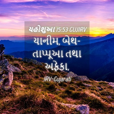 Picture 04 - યહોશુઆ 15:53 GUJIRV - યાનીમ, બેથ-તાપ્પૂઆ - Bible Verse Picture