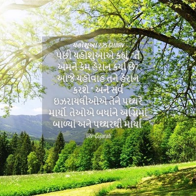 Picture 04 - યહોશુઆ 7:25 GUJIRV - પછી યહોશુઆએ - Bible Verse Picture