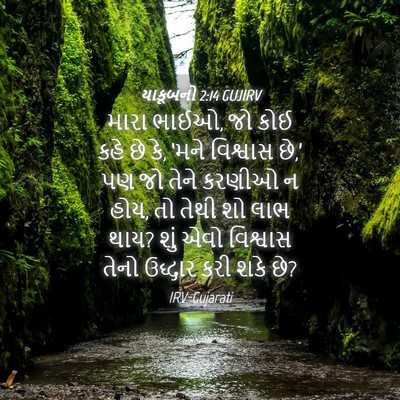 Picture 04 - યાકૂબનો 2:14 GUJIRV - મારા ભાઈઓ, જો કોઈ - Bible Verse Picture