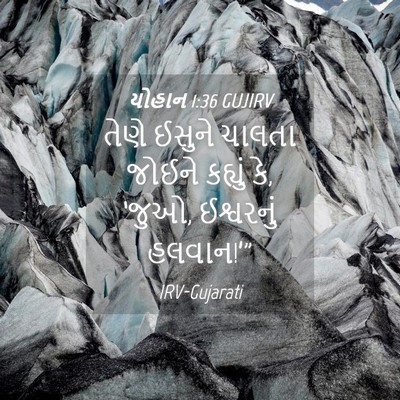 Picture 04 - યોહાન 1:36 GUJIRV - તેણે ઈસુને ચાલતા - Bible Verse Picture