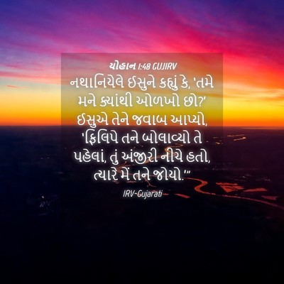 Picture 04 - યોહાન 1:48 GUJIRV - નથાનિયેલે ઈસુને - Bible Verse Picture