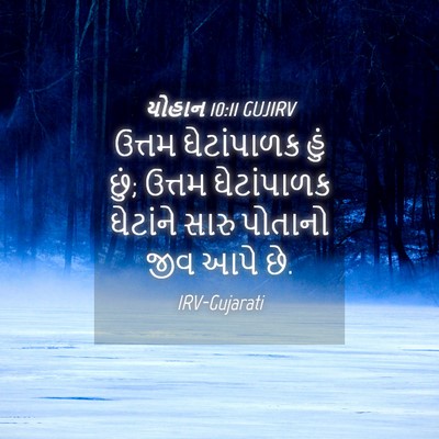 Picture 04 - યોહાન 10:11 GUJIRV - ઉત્તમ ઘેટાંપાળક - Bible Verse Picture