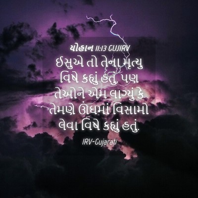 Picture 04 - યોહાન 11:13 GUJIRV - ઈસુએ તો તેના - Bible Verse Picture
