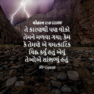 Picture 04 - યોહાન 12:18 GUJIRV - તે કારણથી પણ લોકો - Bible Verse Picture
