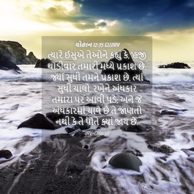 Picture 04 - યોહાન 12:35 GUJIRV - ત્યારે ઈસુએ તેઓને - Bible Verse Picture
