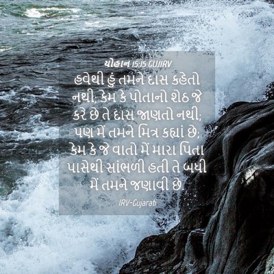 Picture 04 - યોહાન 15:15 GUJIRV - હવેથી હું તમને દાસ - Bible Verse Picture
