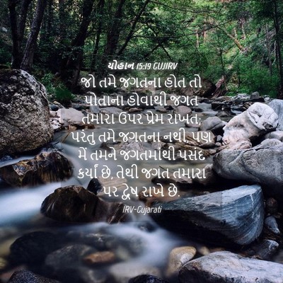 Picture 04 - યોહાન 15:19 GUJIRV - જો તમે જગતના હોત તો - Bible Verse Picture