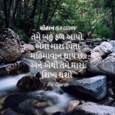 Picture 04 - યોહાન 15:8 GUJIRV - તમે બહુ ફળ આપો, - Bible Verse Picture