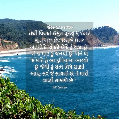 Picture 04 - યોહાન 18:37 GUJIRV - તેથી પિલાતે ઈસુને - Bible Verse Picture