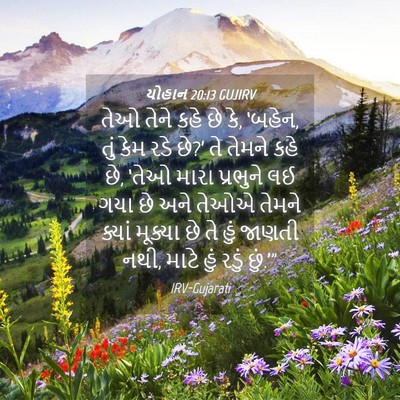 Picture 04 - યોહાન 20:13 GUJIRV - તેઓ તેને કહે છે કે, - Bible Verse Picture