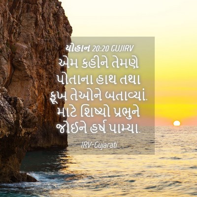 Picture 04 - યોહાન 20:20 GUJIRV - એમ કહીને તેમણે - Bible Verse Picture