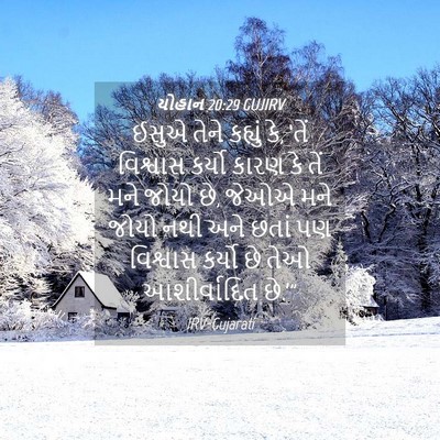 Picture 04 - યોહાન 20:29 GUJIRV - ઈસુએ તેને કહ્યું - Bible Verse Picture