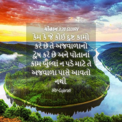 Picture 04 - યોહાન 3:20 GUJIRV - કેમ કે જે કોઈ દુષ્ટ - Bible Verse Picture