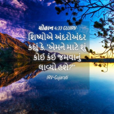 Picture 04 - યોહાન 4:33 GUJIRV - શિષ્યોએ અંદરોઅંદર - Bible Verse Picture