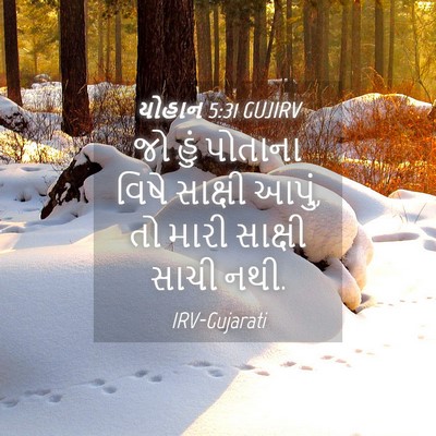 Picture 04 - યોહાન 5:31 GUJIRV - જો હું પોતાના વિષે - Bible Verse Picture