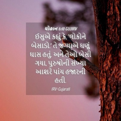 Picture 04 - યોહાન 6:10 GUJIRV - ઈસુએ કહ્યું કે, - Bible Verse Picture