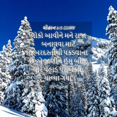Picture 04 - યોહાન 6:15 GUJIRV - લોકો આવીને મને - Bible Verse Picture