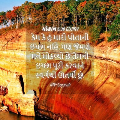 Picture 04 - યોહાન 6:38 GUJIRV - કેમ કે હું મારી - Bible Verse Picture