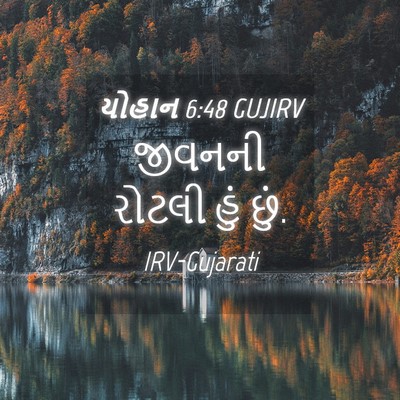 Picture 04 - યોહાન 6:48 GUJIRV - જીવનની રોટલી હું - Bible Verse Picture