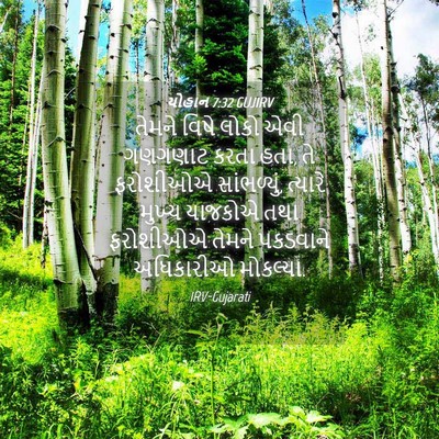 Picture 04 - યોહાન 7:32 GUJIRV - તેમને વિષે લોકો - Bible Verse Picture