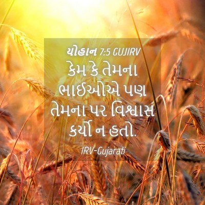 Picture 04 - યોહાન 7:5 GUJIRV - કેમ કે તેમના ભાઈઓએ - Bible Verse Picture