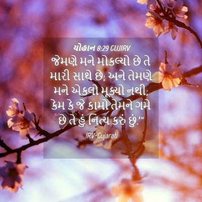 Picture 04 - યોહાન 8:29 GUJIRV - જેમણે મને મોકલ્યો - Bible Verse Picture