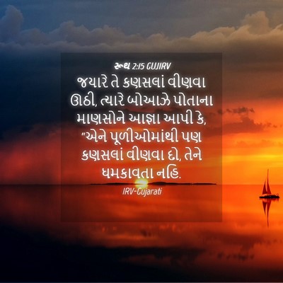 Picture 04 - રૂથ 2:15 GUJIRV - જયારે તે કણસલાં - Bible Verse Picture