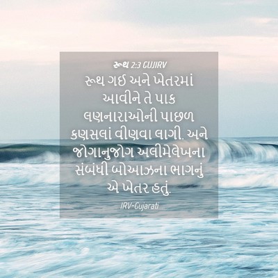 Picture 04 - રૂથ 2:3 GUJIRV - રૂથ ગઈ અને ખેતરમાં - Bible Verse Picture