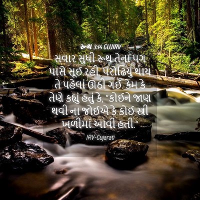 Picture 04 - રૂથ 3:14 GUJIRV - સવાર સુધી રૂથ તેના - Bible Verse Picture