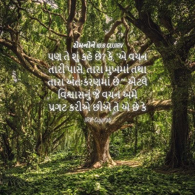 Picture 04 - રોમનોને 10:8 GUJIRV - પણ તે શું કહે છે? કે, - Bible Verse Picture