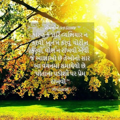 Picture 04 - રોમનોને 13:9 GUJIRV - કારણ કે ‘તારે - Bible Verse Picture