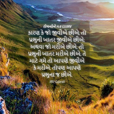 Picture 04 - રોમનોને 14:8 GUJIRV - કારણ કે જો જીવીએ - Bible Verse Picture