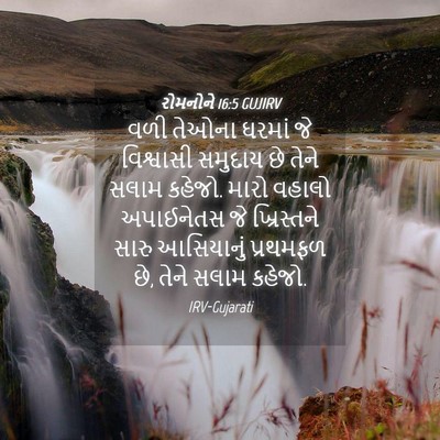 Picture 04 - રોમનોને 16:5 GUJIRV - વળી તેઓના ઘરમાં જે - Bible Verse Picture