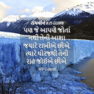 Picture 04 - રોમનોને 8:25 GUJIRV - પણ જે આપણે જોતાં - Bible Verse Picture