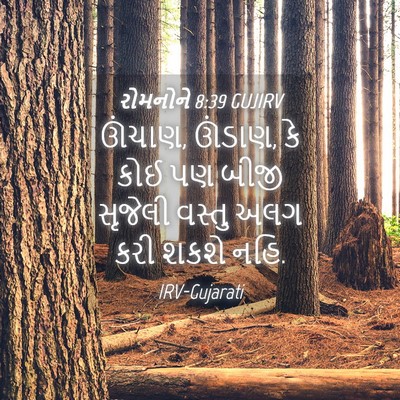 Picture 04 - રોમનોને 8:39 GUJIRV - ઊંચાણ, ઊંડાણ, કે - Bible Verse Picture
