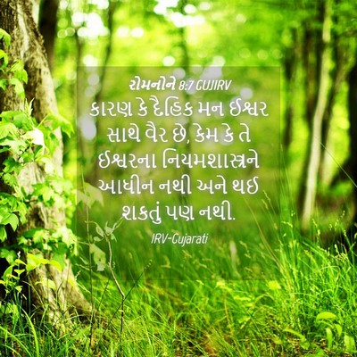 Picture 04 - રોમનોને 8:7 GUJIRV - કારણ કે દૈહિક મન - Bible Verse Picture