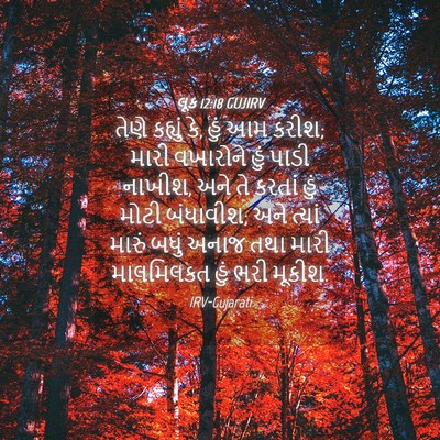 Picture 04 - લૂક 12:18 GUJIRV - તેણે કહ્યું કે, હું - Bible Verse Picture